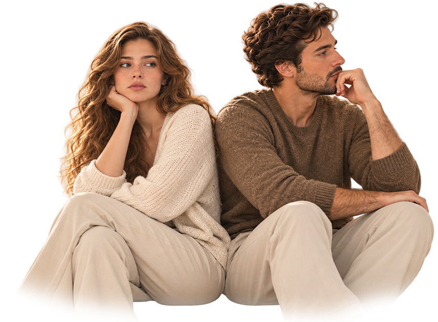 Casal representando desafios de comunicação afetiva